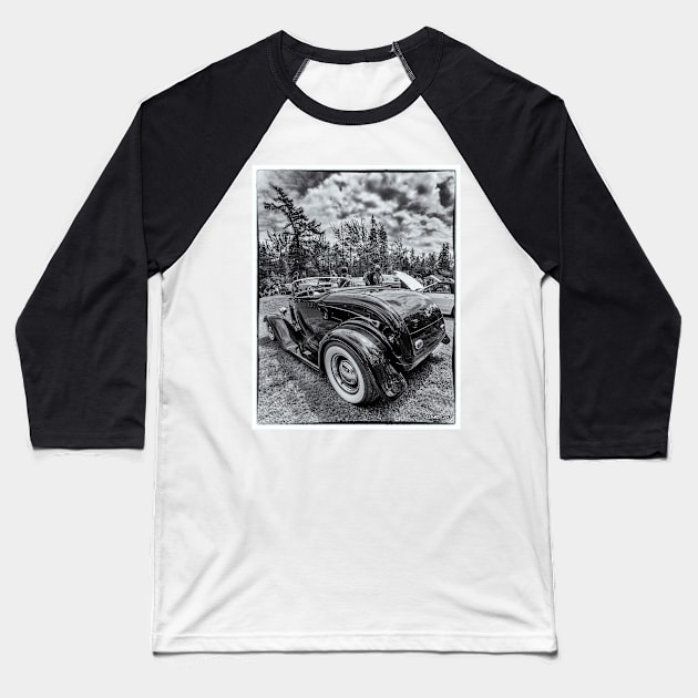 1932 Ford Deuce Roadster Hot Rod Baseball T-Shirt by kenmo